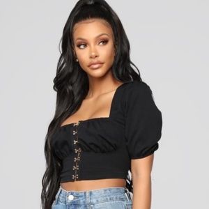 Got You Hooked Top - Black